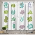 thumbnail image 1 of Ambesonne Exotic Kitchen Curtains, Tropical Desert Botanical, 55"x39", Green and Turquoise, 1 of 2