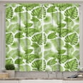 thumbnail image 1 of Ambesonne Exotic Kitchen Curtains, Tropical Forest Leaves Art, 55"x45", White and Fern Green, 1 of 3