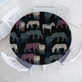 thumbnail image 1 of Ambesonne Exotic Life Fitted Round Tablecloth, Wild Zebra Tiger Jungle, 40"- 44" Diameter, Charcoal Grey Pale Ruby, 1 of 5