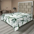 thumbnail image 1 of Ambesonne Exotic Pattern Flat Bedding Sheet Soft Top Sheet, Forest Aura Leaves, King, Reseda Green White, 1 of 1