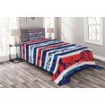 thumbnail image 1 of Ambesonne Exotic Quilted Bedspread Set 2 Pcs, Tropical Hibiscus Beach, Twin Size, Pale Blue Indigo Red, 1 of 3