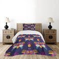 thumbnail image 1 of Ambesonne Exotic Quilted Bedspread Set 2 Pcs, Vivid Flowers Pineapples, Twin Size, Multicolor, 1 of 3
