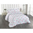 thumbnail image 1 of Ambesonne Exotic Quilted Bedspread Set 3 Pcs, Flamingo Striped Backdrop, Twin, Pale Pink Soft Blue and White, 1 of 4