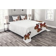 thumbnail image 1 of Ambesonne Exotic Quilted Bedspread Set 3 Pcs, Spring Monarch Bug, King Size, Dark Brown Marigold, 1 of 3