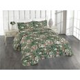 thumbnail image 1 of Ambesonne Exotic Quilted Bedspread Set 3 Pcs, Watercolor Bird Strelitzia, Queen, Olive Green Pale Rust, 1 of 4