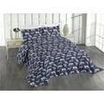 thumbnail image 1 of Ambesonne Exotic Quilted Coverlet 3 Pcs, Cheetah Tiger Zebra Wild Art, Queen Size, Night Blue and Ruby, 1 of 4