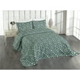 thumbnail image 1 of Ambesonne Exotic Quilted Coverlet 3 Pcs, Tropical Leaves Monochrome, King Size, Grey Teal Black White, 1 of 4