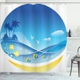 thumbnail image 1 of Ambesonne Exotic Shower Curtain, Tropic Cartoon Sea, 69"Wx70"L, Blue Yellow, 1 of 5