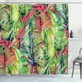 thumbnail image 1 of Ambesonne Exotic Shower Curtain, Tropical Layout of Leaves, 69"Wx75"L, Coral Green Pale Green, 1 of 5