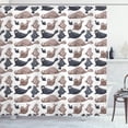 thumbnail image 1 of Ambesonne Exotic Shower Curtain, Wild Tropical Sea Lion, 69"Wx84"L, Cadet Blue Mauve, 1 of 5