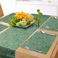 thumbnail image 1 of Ambesonne Exotic Table Runner & Placemats, Bird of Paradise Blossoms, Placemat 4 pcs + Runner 16"x90", Turquoise Green and Purple, 1 of 2