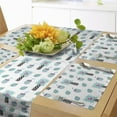 thumbnail image 1 of Ambesonne Exotic Table Runner & Placemats, Summer Cocktails Palm Doodle, Placemat 4 pcs + Runner 14"x90", Aqua Magenta and Black, 1 of 2