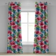 thumbnail image 1 of Ambesonne Exotic Themed Grommet Curtain, Chill Hibiscus Jungle, 50"x96", Hot Pink Lavender Blue, 1 of 1