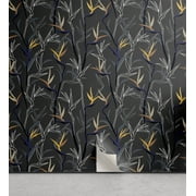 Ambesonne, Exotic Themed Peel & Stick Wallpaper for Home, Night Leaves Bohemian, 13"x72", Purpleblue Apricot