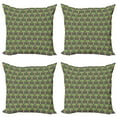 thumbnail image 1 of Ambesonne Exotic Throw Pillow Cover 4 Pack, Hawaiian Jungle Palm Trees, 20", Grey Lime Green, 1 of 2