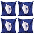 thumbnail image 1 of Ambesonne Exotic Throw Pillow Cover 4 Pack, Shell with Pearl Ocean, 20", Blue White, 1 of 6