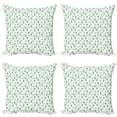 thumbnail image 1 of Ambesonne Exotic Throw Pillow Cover 4 Pack, Watercolor Lizards and Cacti, 18", Sea Blue Lime Green, 1 of 2