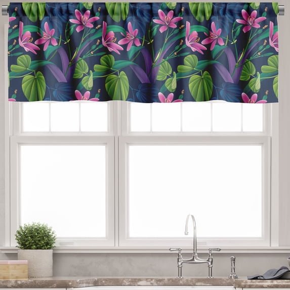Ambesonne Exotic Valance Pack of 2, Brazilian Rainforest Summer, 54"X18", Multicolor