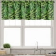 thumbnail image 1 of Ambesonne Exotic Valance Pack of 2, Tropical Leaves Art Huddle, 42"X12", Evergreen Multicolor, 1 of 3