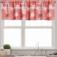 thumbnail image 1 of Ambesonne Exotic Valance Pack of 2, Vibrant Tropical Palm Leaves, 54"X18", Pastel Pink Vermilion, 1 of 3