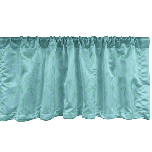 Ambesonne Exotic Window Valance, Hawaii Palm Trees, 42" x 12", Seafoam and Turquoise