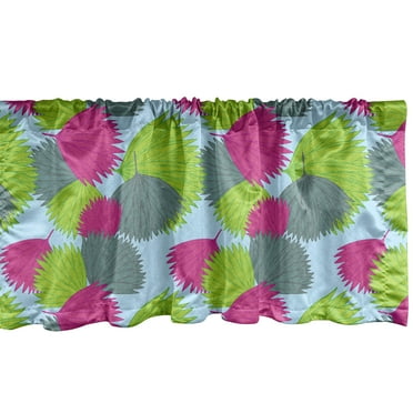 Ambesonne Exotic Window Valance, Tropic Plant Botany Leaves, 54" X 18", Multicolor