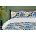 thumbnail image 1 of Ambesonne Exotics Down Alternative Quilt Comforter, Simple Hydrangea Hibiscus, King, Cobalt Blue Peacock Green, 1 of 5