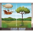 thumbnail image 1 of Ambesonne Explore Curtains 2 Panel Set, Fantasy Explorer Artwork, 108" x 84", Multicolor, 1 of 3
