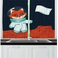 thumbnail image 1 of Ambesonne Explore Kitchen Curtains, Fox Cosmonaut Space, 55"x39", Multicolor, 1 of 2