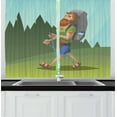 thumbnail image 1 of Ambesonne Explore Kitchen Curtains, Outdoor Activity Hike, 55"x39", Multicolor, 1 of 2