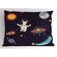 thumbnail image 1 of Ambesonne Explore Pillow Sham, Astronaut Deer in Space, 26" X 20", Multicolor, 1 of 2