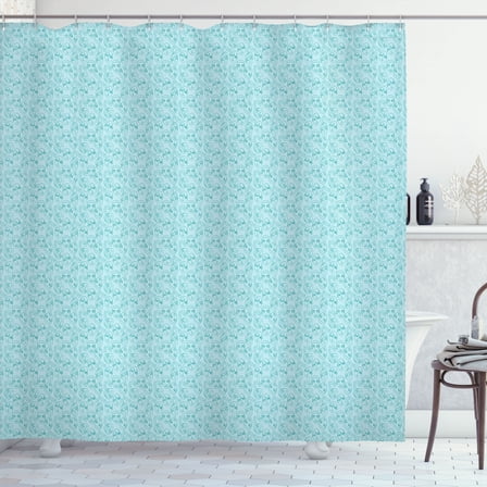 Ambesonne Expression Shower Curtain, Little One Faces Art, 69"Wx70"L, Pale Blue Teal and Seafoam