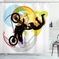 thumbnail image 1 of Ambesonne Extreme Sports Shower Curtain, Motocross Rider, 69"Wx75"L, Multicolor, 1 of 3