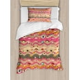 thumbnail image 1 of Ambesonne Eye Duvet Cover Sets, Wavy Lines Groovy Hippie, 2-Twin, Multicolor, 1 of 3