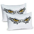 thumbnail image 1 of Ambesonne Eye Pillow Sham 2 Pack, Angry Gaze of Bird of Prey, 30"x20", Pale Grey Marigold Black, 1 of 3