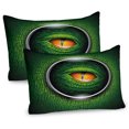 thumbnail image 1 of Ambesonne Eye Pillow Sham 2 Pack, Vibrant Realistic Reptile, 36"x20", Green Orange Grey, 1 of 3