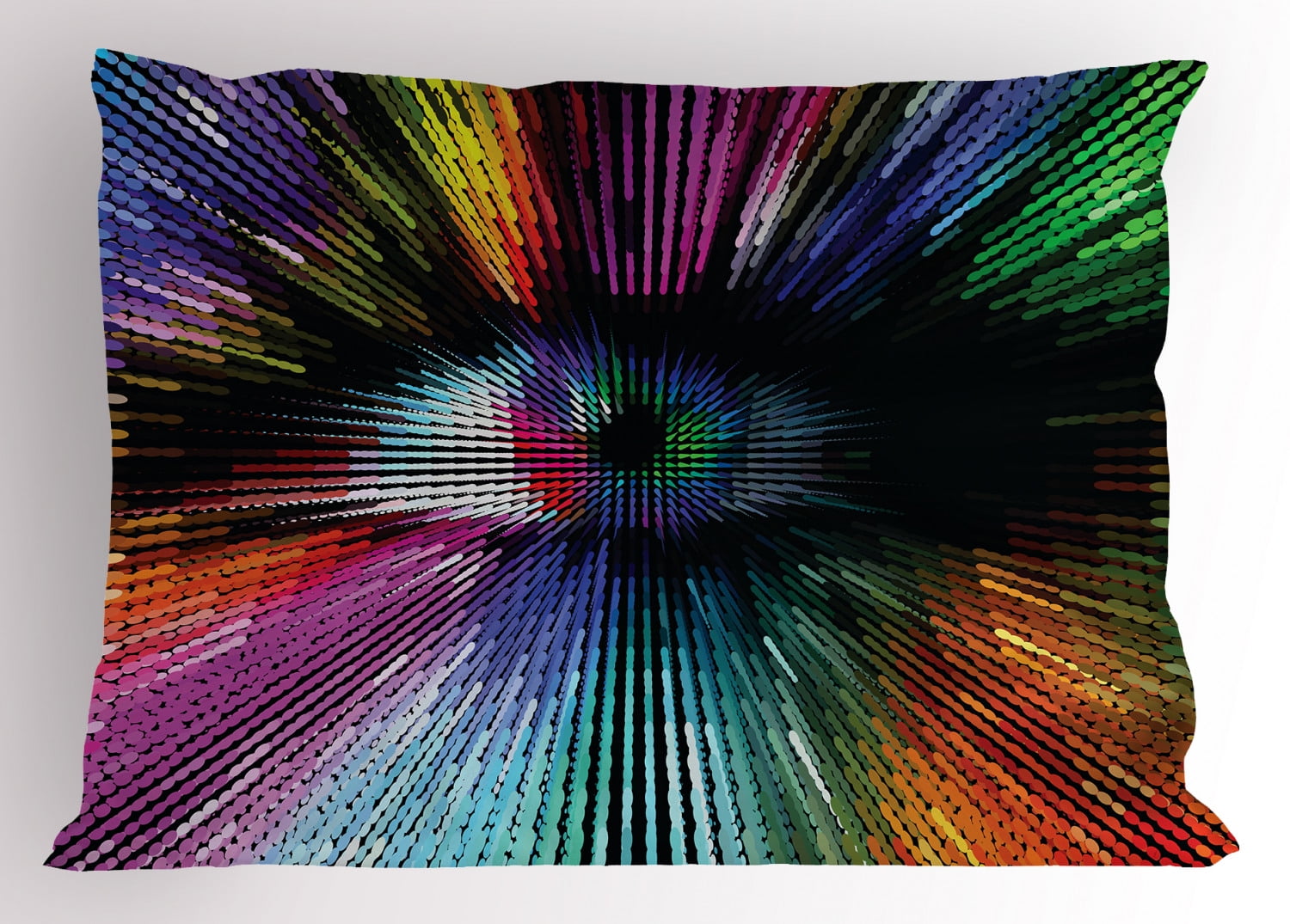 Vibrant Multicolor Abstract Eye Polyester Queen Sham