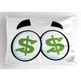 thumbnail image 1 of Ambesonne Eye Pillow Sham, Green Dollar Signs Cartoon, 36" X 20", Lime Green Pale Blue, 1 of 2