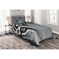 thumbnail image 1 of Ambesonne Eye Quilted Bedspread Set 2 Pcs, Tiger Sharp Eyes Wildlife, Twin Size, Grey Black White, 1 of 3