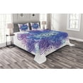 thumbnail image 1 of Ambesonne Eye Quilted Bedspread Set 3 Pcs, Third Eye Mandala, King Size, Aqua Blue Purple, 1 of 3