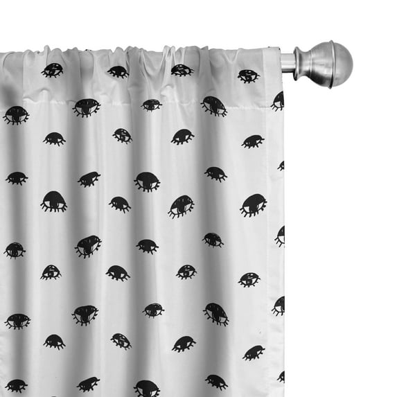 Ambesonne Eyelash Curtains, Sketchy Black Eyes, Pair of 28"x63", Black White