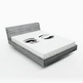 thumbnail image 1 of Ambesonne Eyelash Fitted Sheet 2 Pcs Set, Flirting Winking Woman, Queen, Lilac Grey Black, 1 of 3