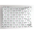 thumbnail image 1 of Ambesonne Eyelash Pillow Sham, Winking Eyes Hearts, 36" X 20", Fuchsia Pale Blue Black, 1 of 2