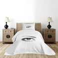 thumbnail image 1 of Ambesonne Eyelash Quilted Bedspread Set 2 Pcs, 3D Style Retro Dotted, Twin Size, Black White, 1 of 3