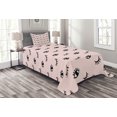 thumbnail image 1 of Ambesonne Eyelash Quilted Bedspread Set 2 Pcs, Doodle Design, Twin Size, Rose Black White, 1 of 3