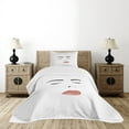 thumbnail image 1 of Ambesonne Eyelash Quilted Bedspread Set 2 Pcs, Sleeping Woman Face, Twin Size, Black White Blush, 1 of 3