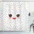 thumbnail image 1 of Ambesonne Eyelash Shower Curtain, Kawaii Funny Muzzle, 69"Wx70"L, Multicolor, 1 of 3