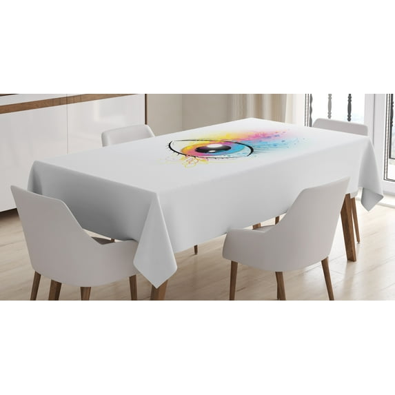 Ambesonne Eyelash Tablecloth Rectangular Table Cover, Spring Inspired Floral, 52"x70", Multicolor