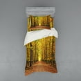 thumbnail image 1 of Ambesonne Fall Bedding Set 3 Pcs, Pathway into the Forest, Twin, Yellow Brown, 1 of 2