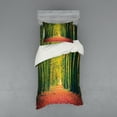 thumbnail image 1 of Ambesonne Fall Bedding Set 3 Pcs, Warm Autumn Dramatic Road, Twin XL, Green, 1 of 3
